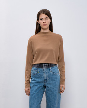 John Smedley Коричневый джемпер Amity из шерсти AMITY