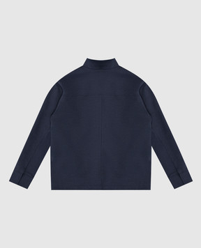 Dolce&Gabbana Детская синяя спортивная куртка с патчем логотипа L4JB7NFUGS1812+