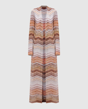 Missoni Коричневий подовжений кардиган з люрексом та паєтками DS25SM0OBK045D