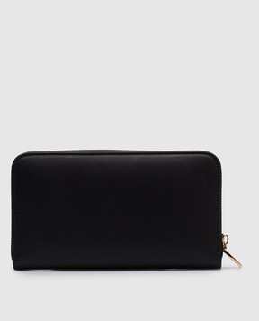 Dolce&Gabbana Черный кожаный кошелек с логотипом монограмма. BI0473AG081