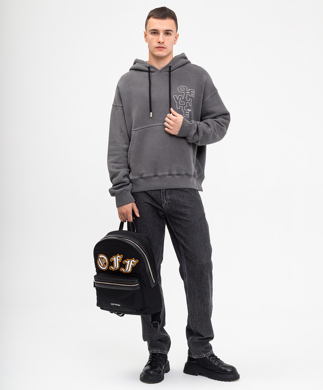 Off-White Серые худи с принтом логотипа OMBB085F24FLE007 изображение 2