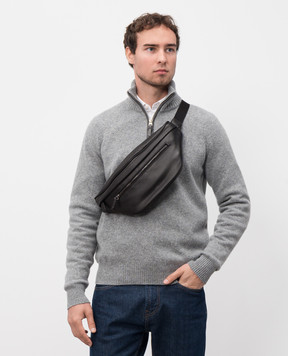 Gianni Chiarini Черная кожаная поясная сумка FLORENCE MPUB17814GRNCRV