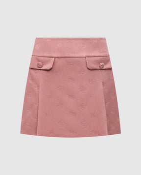 Dolce&Gabbana Рожева спідниця міні з шовком у візерунок логотипа F4C2FTHJMQN