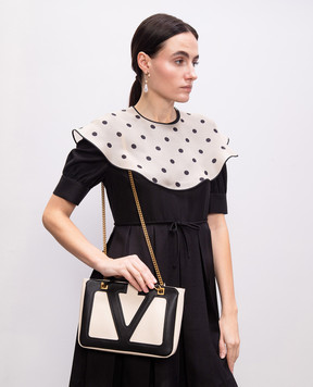 Valentino Бежевая кожаная сумка VIVA SUPERSTAR 6W2B0R14PTJ