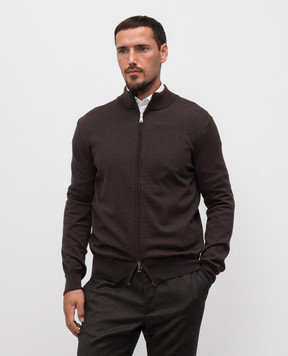 Cashmere&Whiskey Коричневий кардиган з вовни мериноса 97396