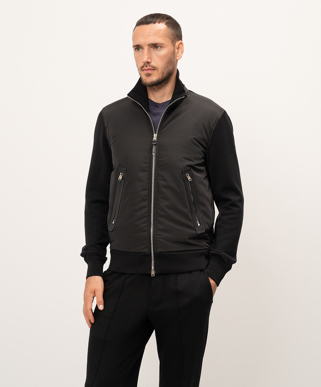 Tom Ford Черная комбинированная куртка KZY003YMW012F24 изображение 3