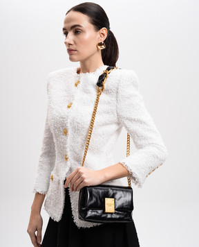 Balmain Черная кожаная сумка кросс-боді с монограммой логотипа PB EN1BJ796LETF