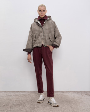 Brunello Cucinelli Бордовые спортивные штаны с цепочкой мониль MP827FB799