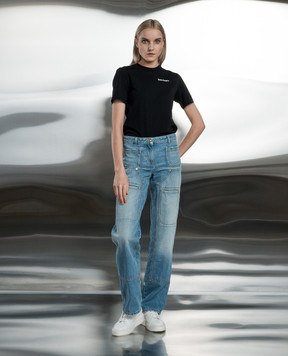 Palm Angels Блакитні джинси карго з ефектом потертості PWYA034S24DEN001
