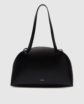 Jil Sander Чорна шкіряна сумка-тоут з логотипом J07ZH0054P7100