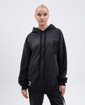Ann Demeulemeester Серые худи Anne Marie с винтажным эффектом B0013229FA639