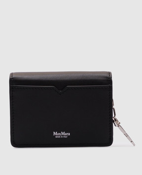 Max Mara Черный кожаный портмоне с логотипом MMPURSE