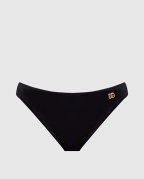 Dolce&Gabbana Черные трусики от купальника с металлической монограммой логотипа. O2A03JONO12