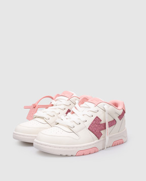 Off-White Детские белые кожаные кроссовки Out of office с логотипом OGIA007S25LEA002