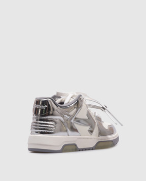 Off-White Серебристые кожаные кроссовки Оut Оf Оffice OWIA259F24LEA00C