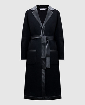 Max Mara Черное пальто LOTUS с шерстью LOTUS