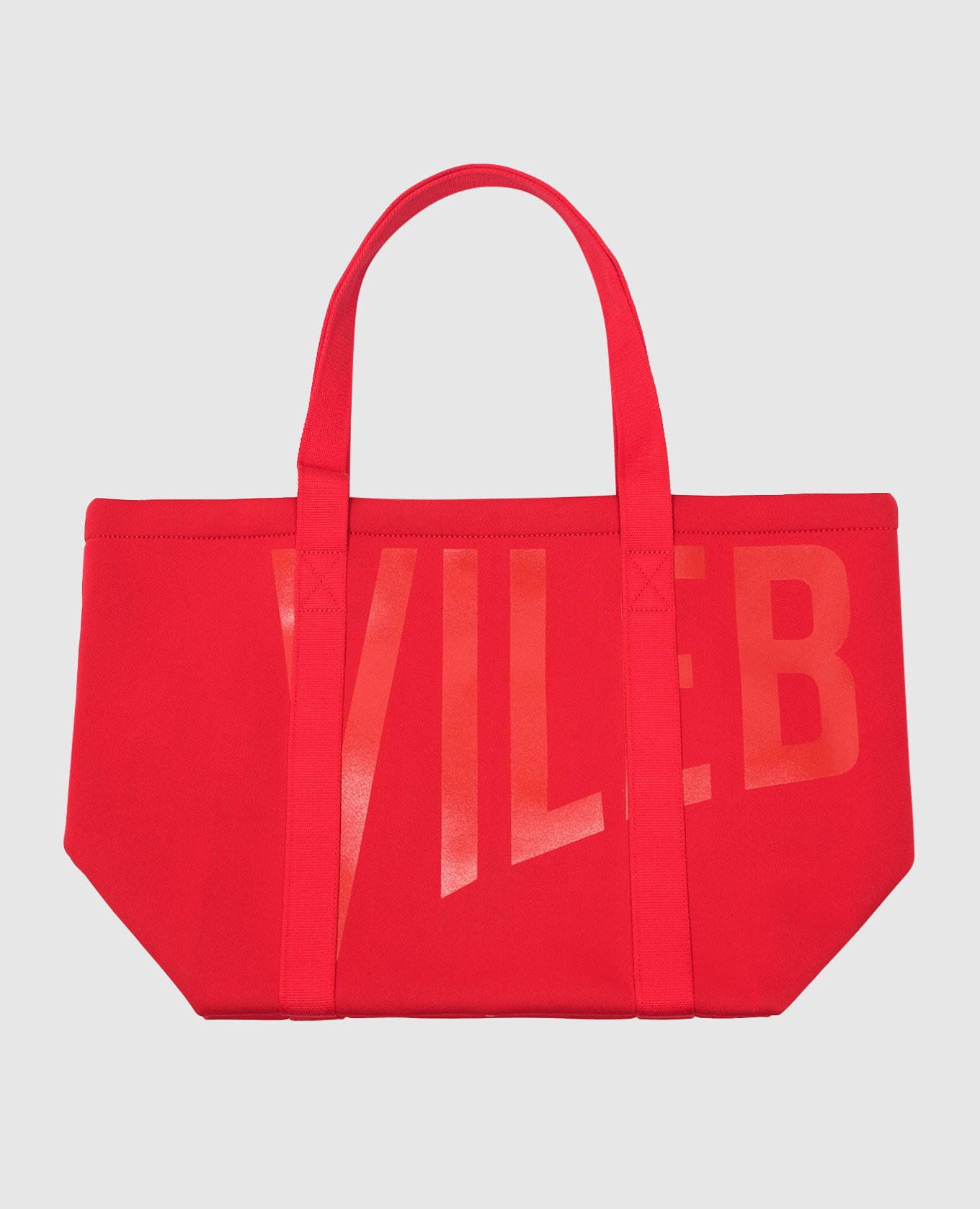 Bagsib red beach bag with logo print