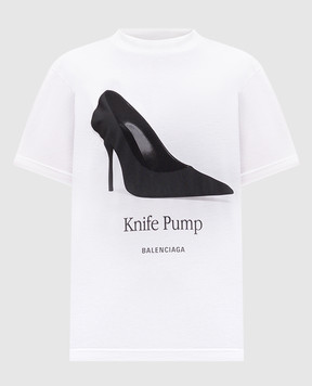 Balenciaga Белая футболка Knife Pump 809122TSVN4