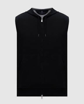 Brunello Cucinelli Черный жилет с кашемиром и шелком MM8319079G