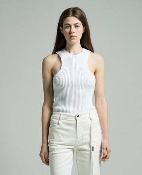 Ann Demeulemeester Білий топ Noya в рубчик 2401WKN42KN030