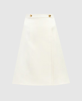 Valentino Белая юбка на запах из шерсти и шелка 5B3RABG51CF