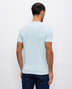 Tom Ford Голубая футболка с нашивкой логотипа T4M081040