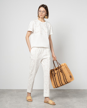 Twinset Біла футболка з вишивкою 241LL2JKK