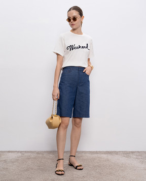Max Mara Синие джинсовые шорты ERIC с льном ERIC