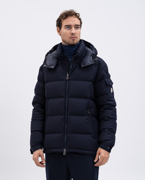 Moncler Синій пуховик Montgenevre з вовни K20911A5370054272