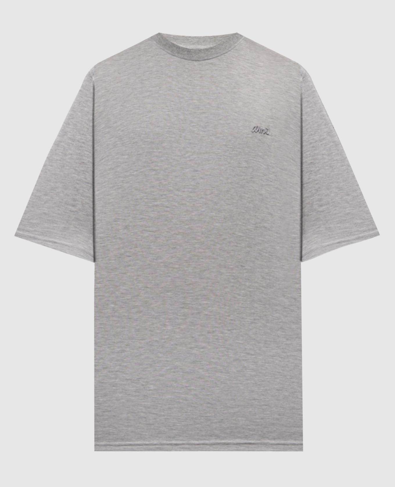 

Серая меланжевая футболка с шелком, Серый, Футболки