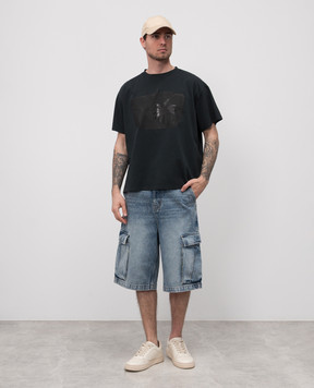 Rhude Синие шорты джинсовые карго с эффектом потертости RHPS25SH05012