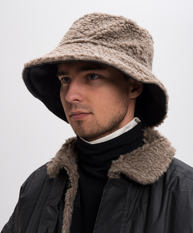 Jan Jan Van Essche Коричневая панама из овчины HAT9 изображение 2