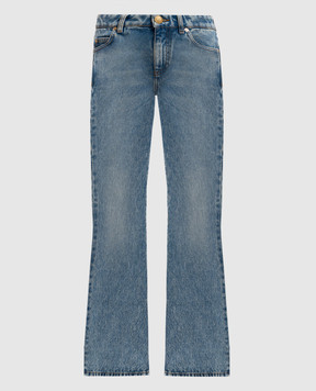 Balmain Голубые джинсы клеш с эффектом потертости EF1MJ130DF24