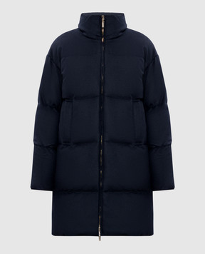 Max Mara Синий двухсторонний пуховик DANTE с шерстью верблюда DANTE