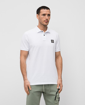 Stone Island Белое поло с нашивкой логотипа эмблемы. K1S1522002SCS0017