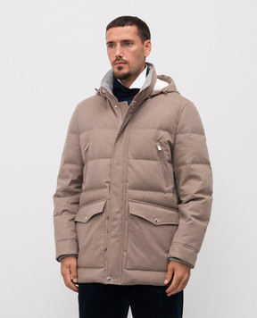 Brunello Cucinelli Коричнева пухова куртка з вовни MM4701823