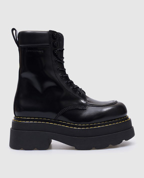 Alexander Wang Черные кожаные глянцевые ботинки Atlas 30324B029