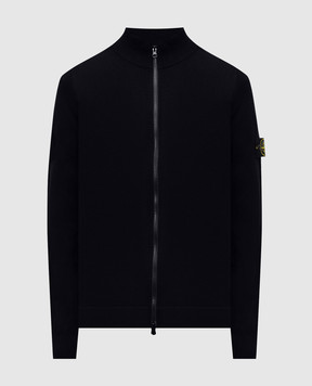 Stone Island Синій кардиган з вовною з патчем K2S155100062S00A1