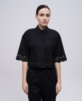 Twinset Чорна сорочка з мереживом 251TT2093