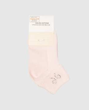 RiminiVeste Дитячі рожеві шкарпетки Coccoli з кристалами LOLLO3FS