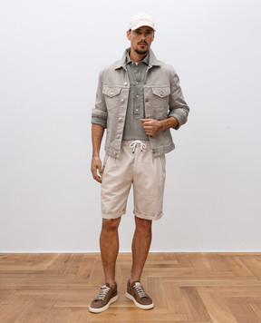 Brunello Cucinelli Сіра джинсова куртка M277P6910