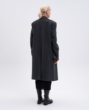 Ann Demeulemeester Сіре пальто Viv з вовною B0010184FA510