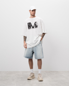 Maison Margiela MM6 Біла футболка з контрастним принтом логотипа SH0GC0048S24312