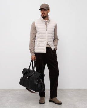 Brunello Cucinelli Бежевый стеганый пуховой жилет MM4911797