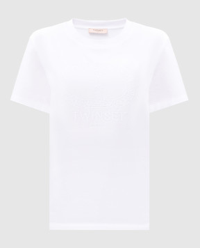 Twinset Біла футболка з вишивкою логотипа 251TP2072