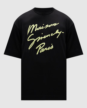 Givenchy Черная футболка с вышивкой Maison GIVENCHY Paris BM71MG3YPH