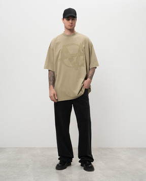 Vetements Футболка цвета хаки с принтом логотипа монограммы UA66TR655T
