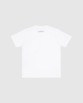 Stone Island Дитяча біла футболка з принтом емблеми логотипа K1S162100012S012968