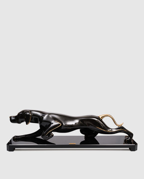 Stefano Ricci Чорний собака з порцеляни Black Shiny із золотом OACA02SHINY3