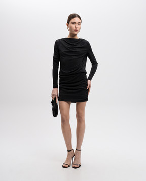 Versace Jeans Couture Черное платье мини с кристаллами 77HAO901J0124